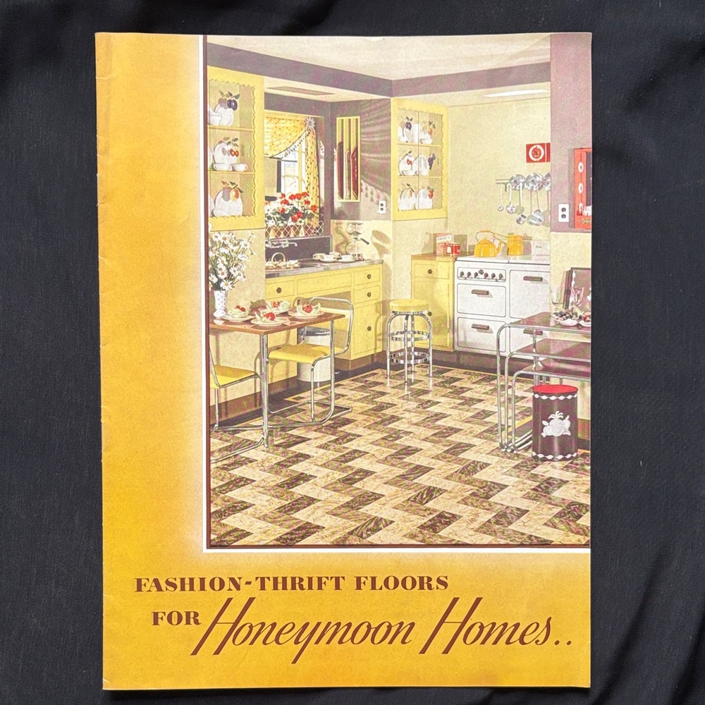 Vintage Kitchen Decor Booklet 1936 Armstrong Products Co. color plates